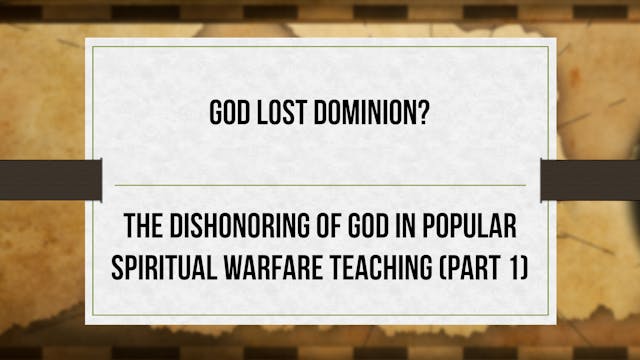 God Lost Dominion - P1 - Dishonoring ...