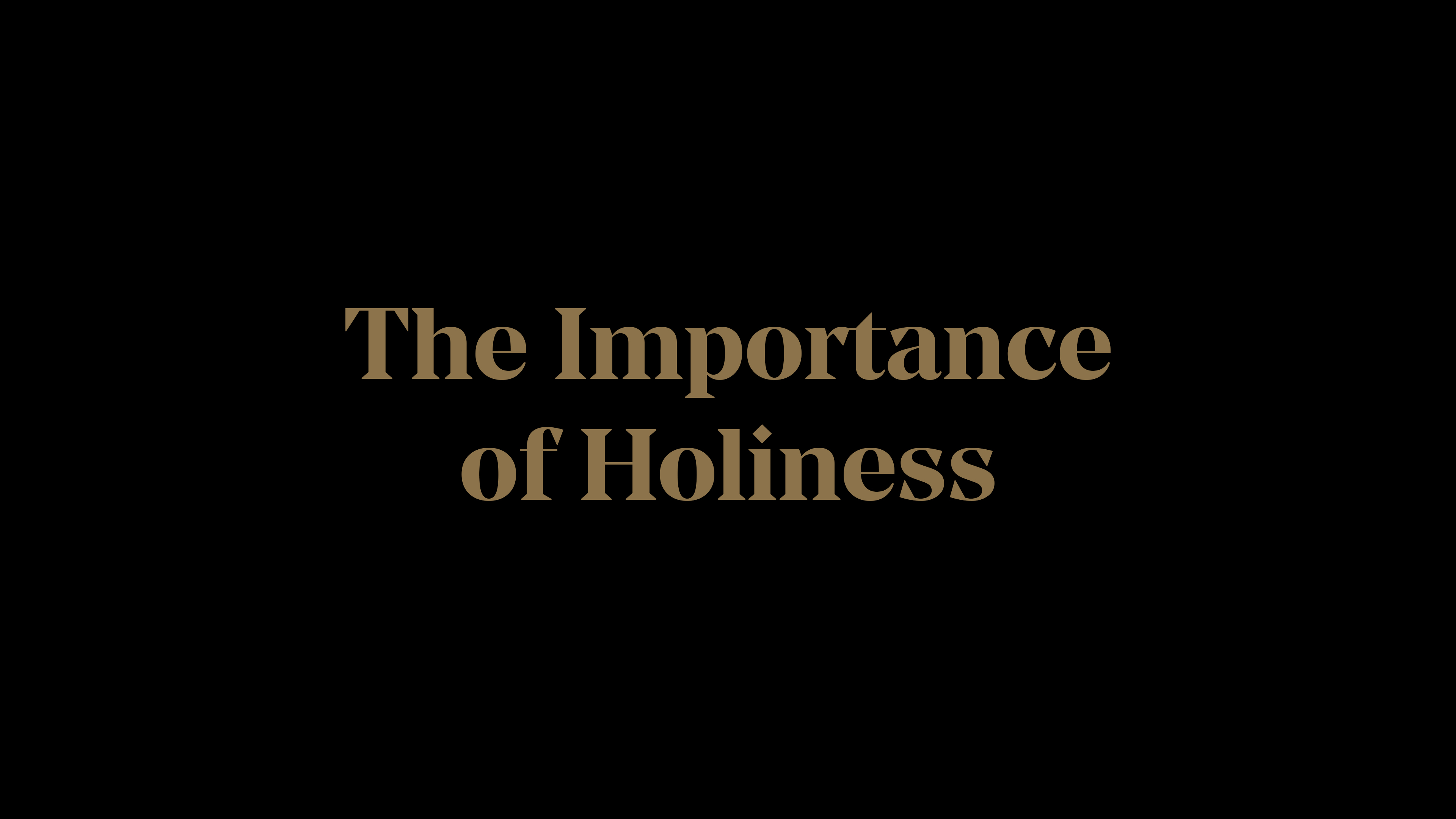 The Importance Of Holiness - E.1 - The Holiness Of God - R.C. Sproul ...