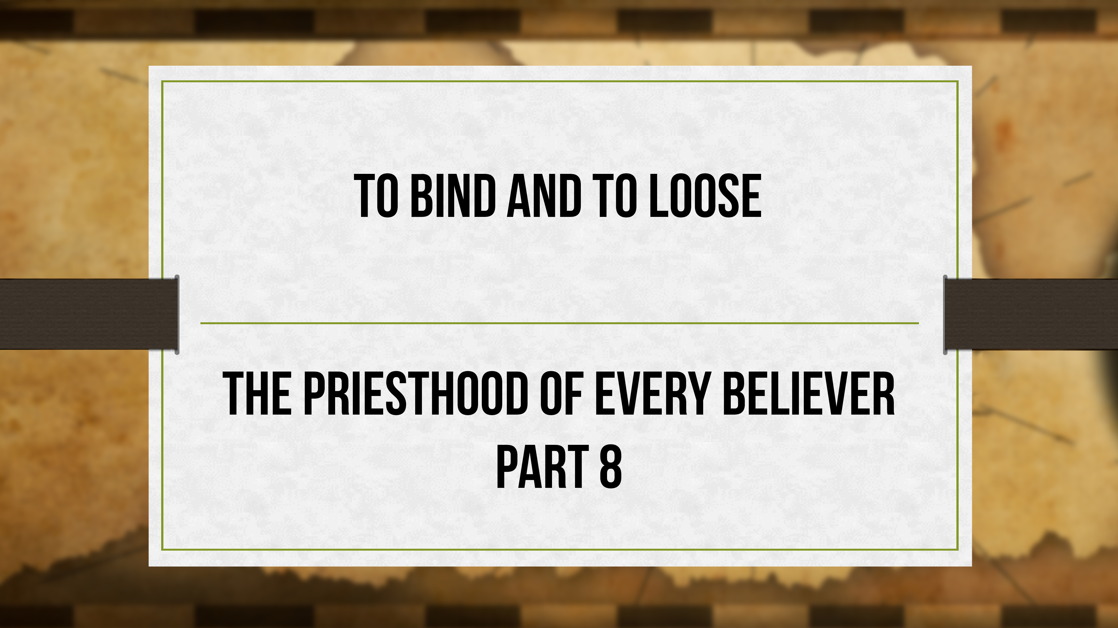 To Bind and To Loose - Critical Issues Commentary