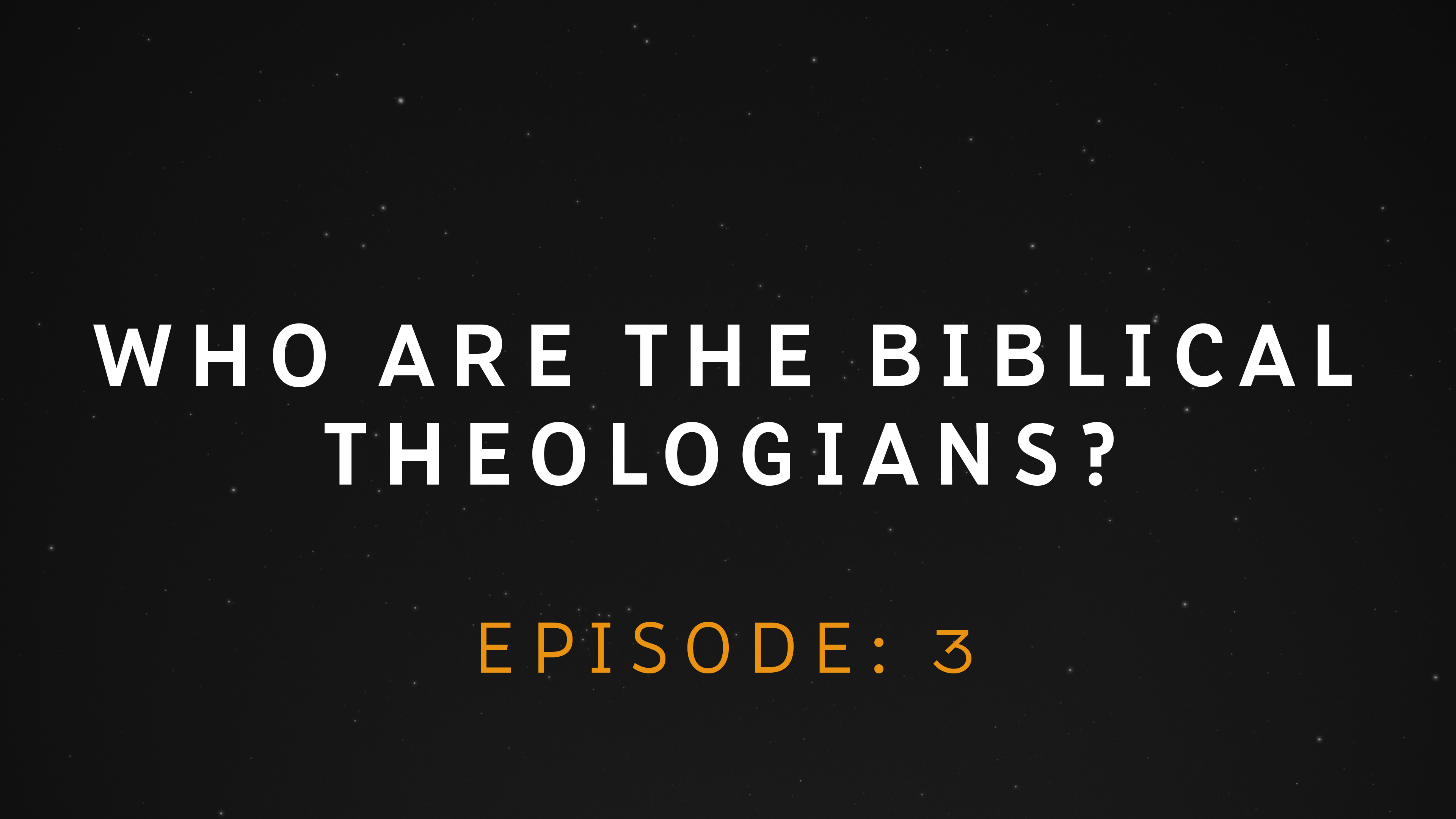 Who Are the Biblical Theologians? - E.3 - Storyline