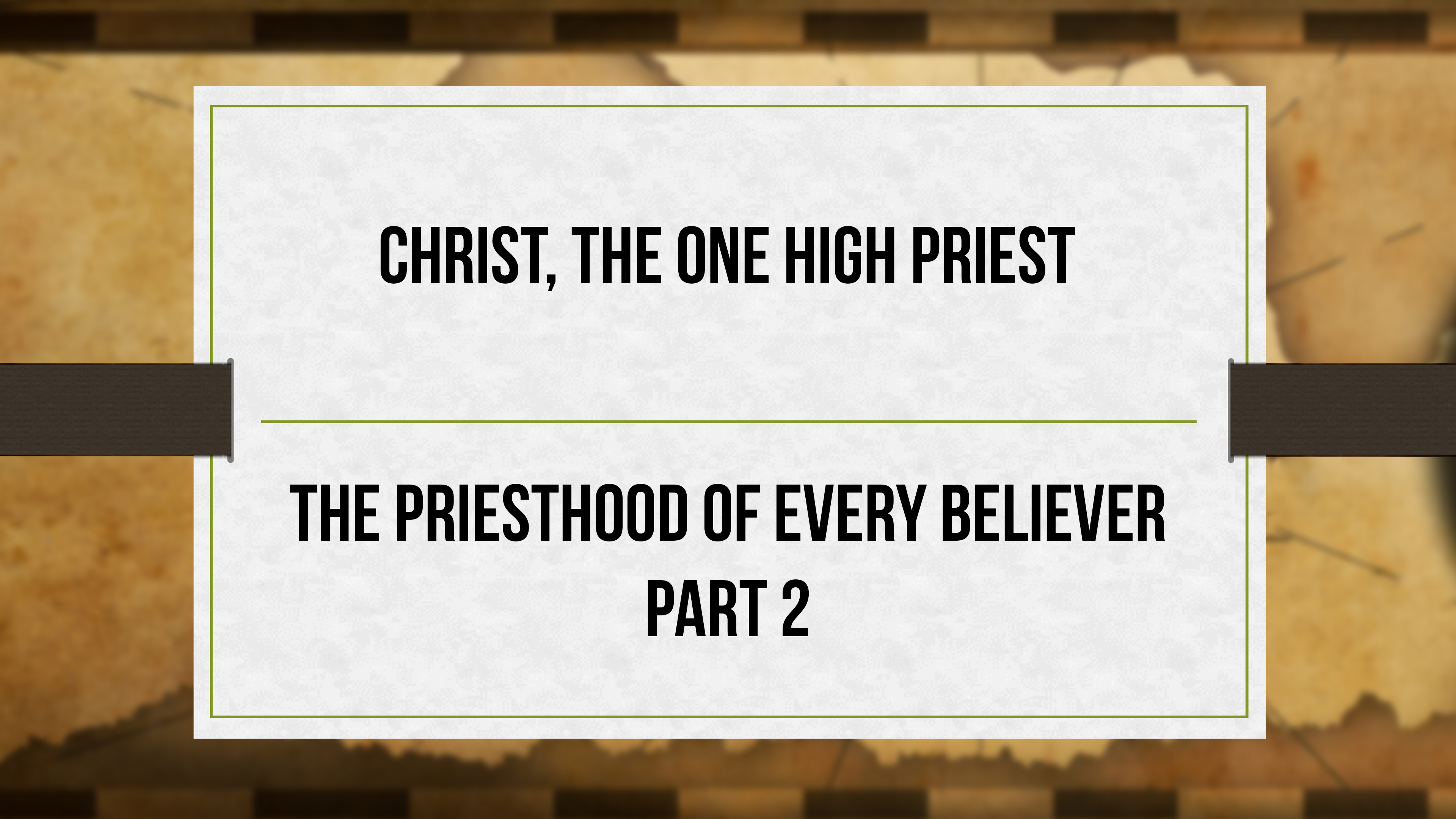 Christ the One High Priest - Critical Issues Commentary