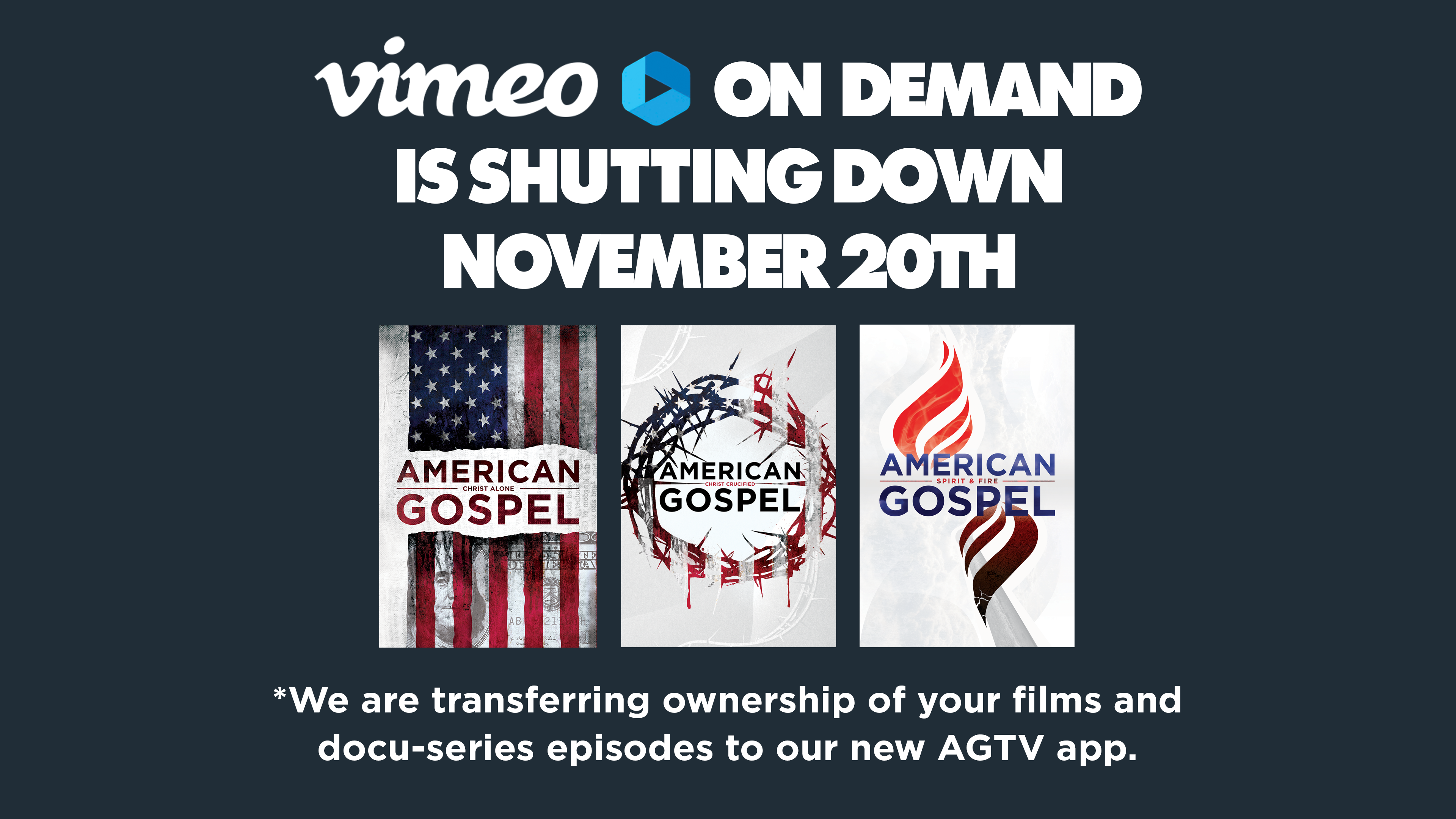 Vimeo On Demand & Your American Gospel Purchases