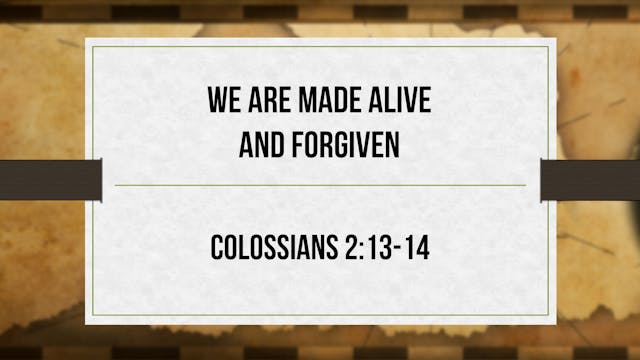 We Are Made Alive and Forgiven - Crit...