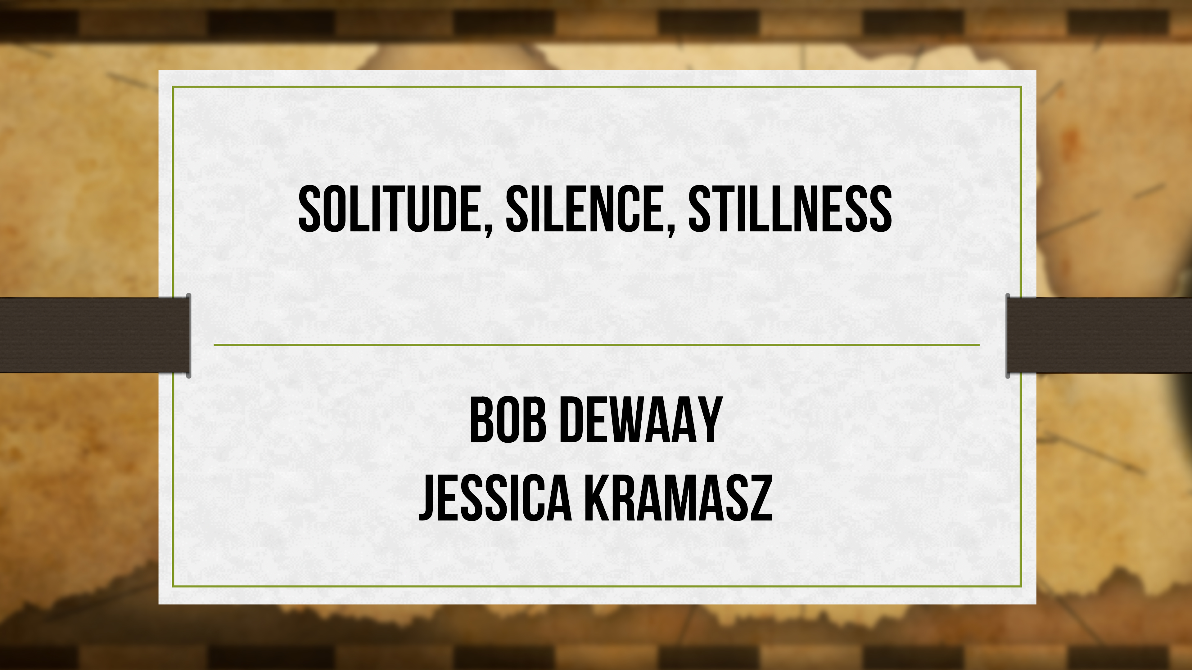 Solitude, Silence, Stillness - Critical Issues Commentary