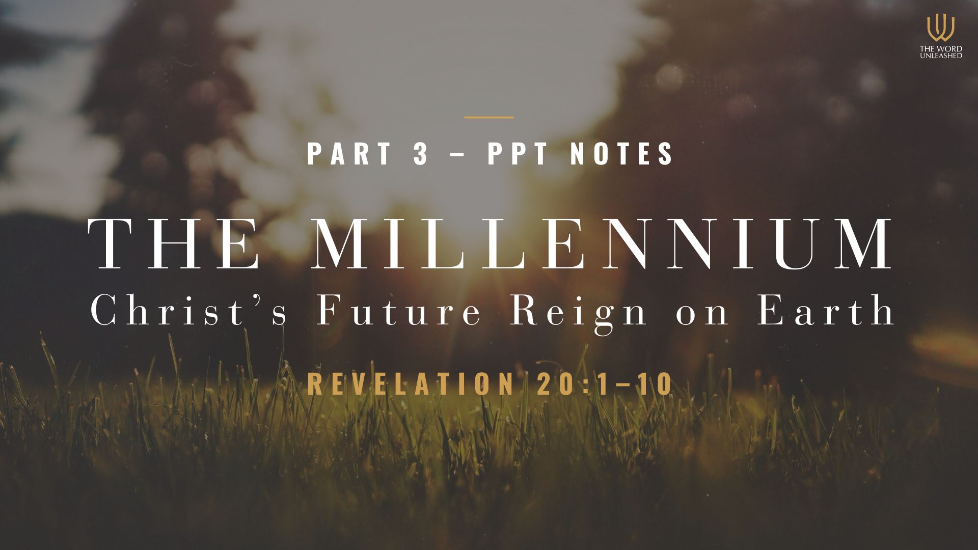 The Millennium - Part 3 (PPT Notes)
