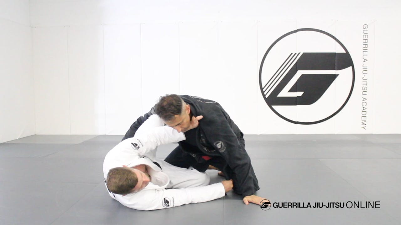 Knee Shield To Lapel Wrap System and Cross Choke in Closed Guard Guerrilla JiuJitsu Online