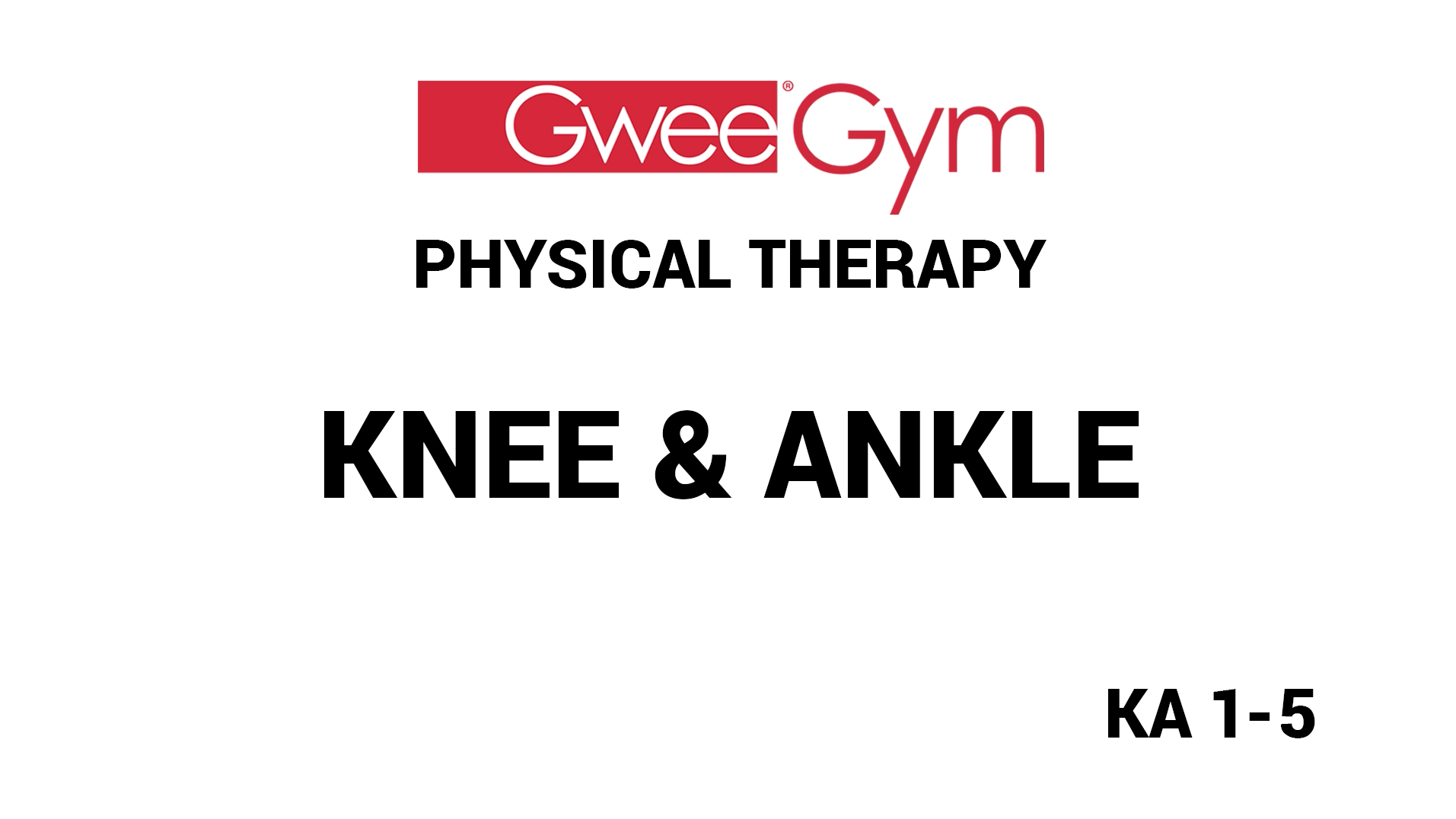 Knee & Ankle Exercises for Physical Therapy