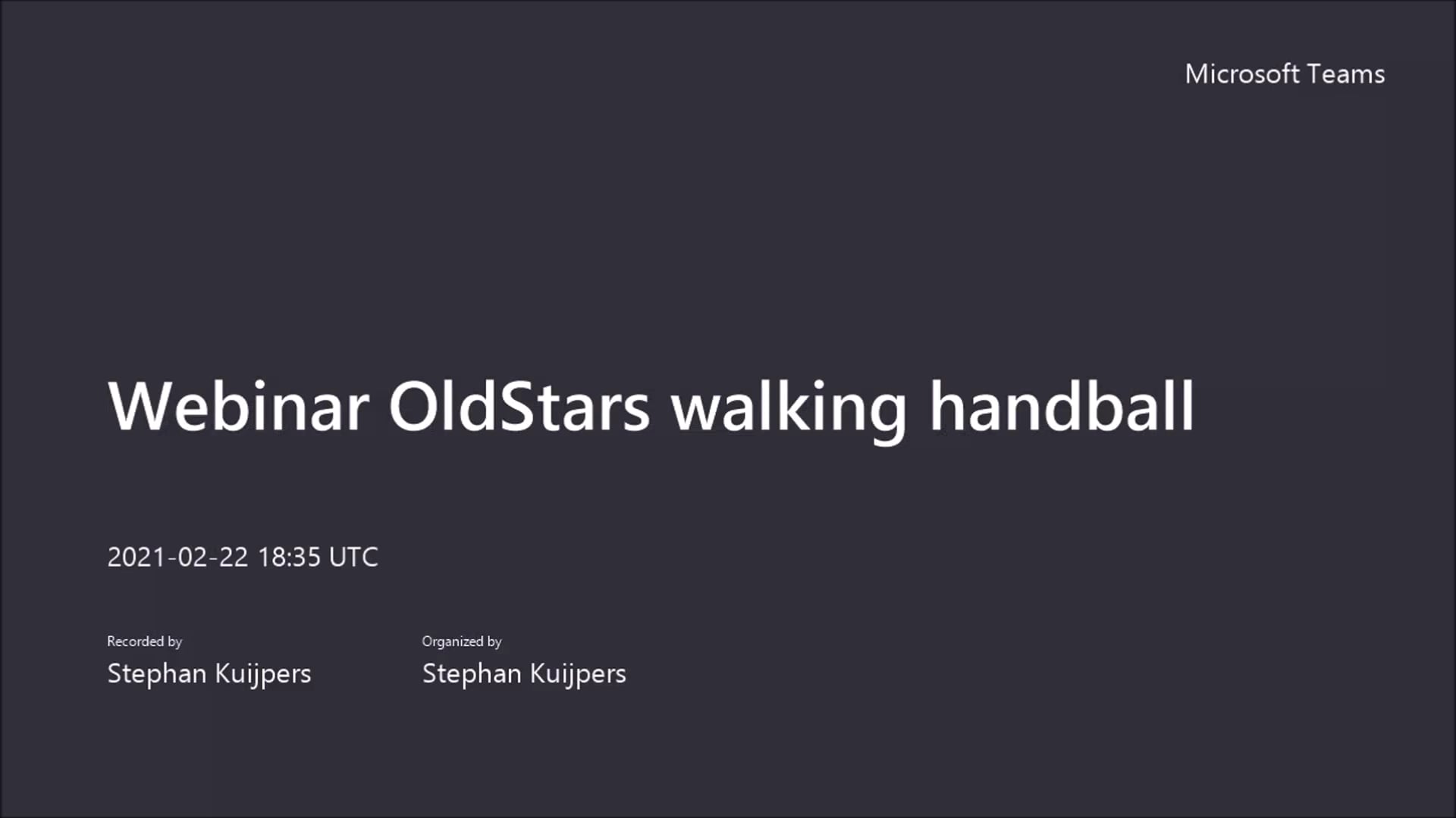 Webinar Old Stars walking handball