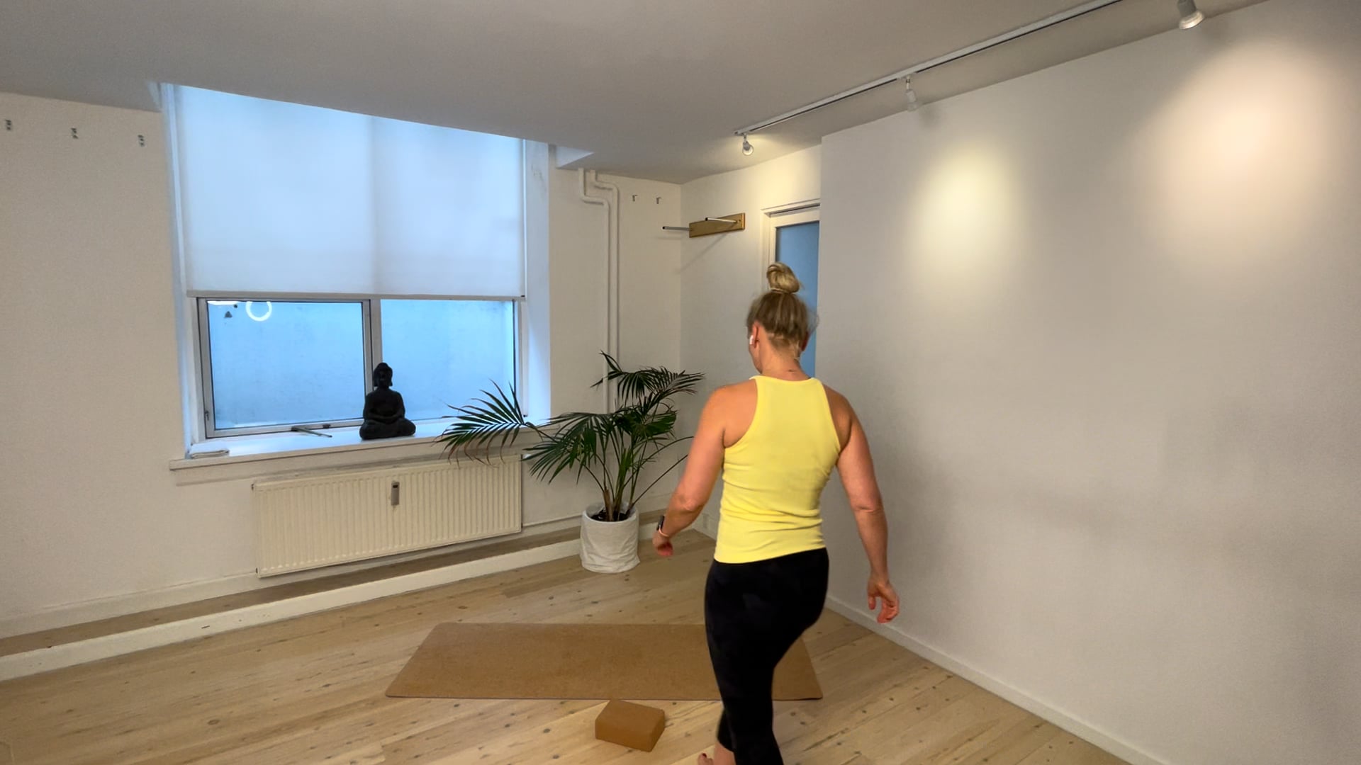 Body Remedy 15 min using a yoga block or book.