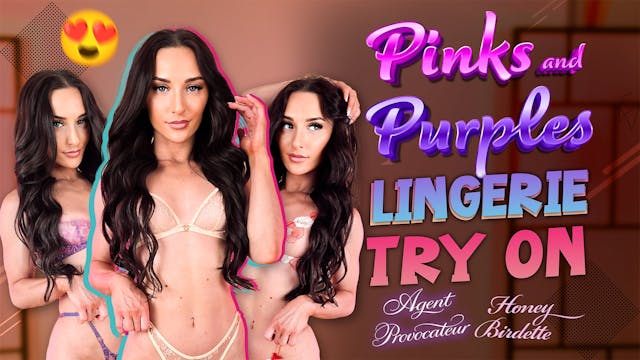 4K Pink and Purple Lingerie Try On