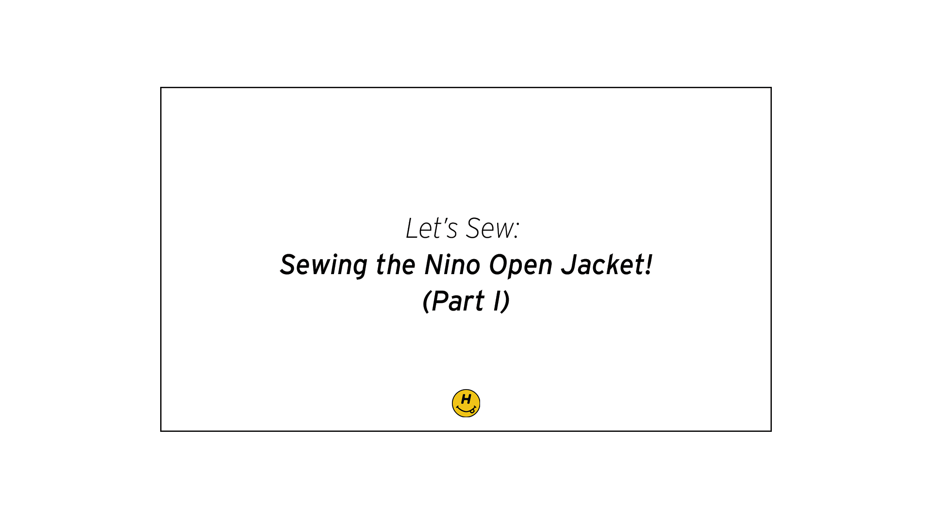 Sewing the Nino Open Jacket (Part I)