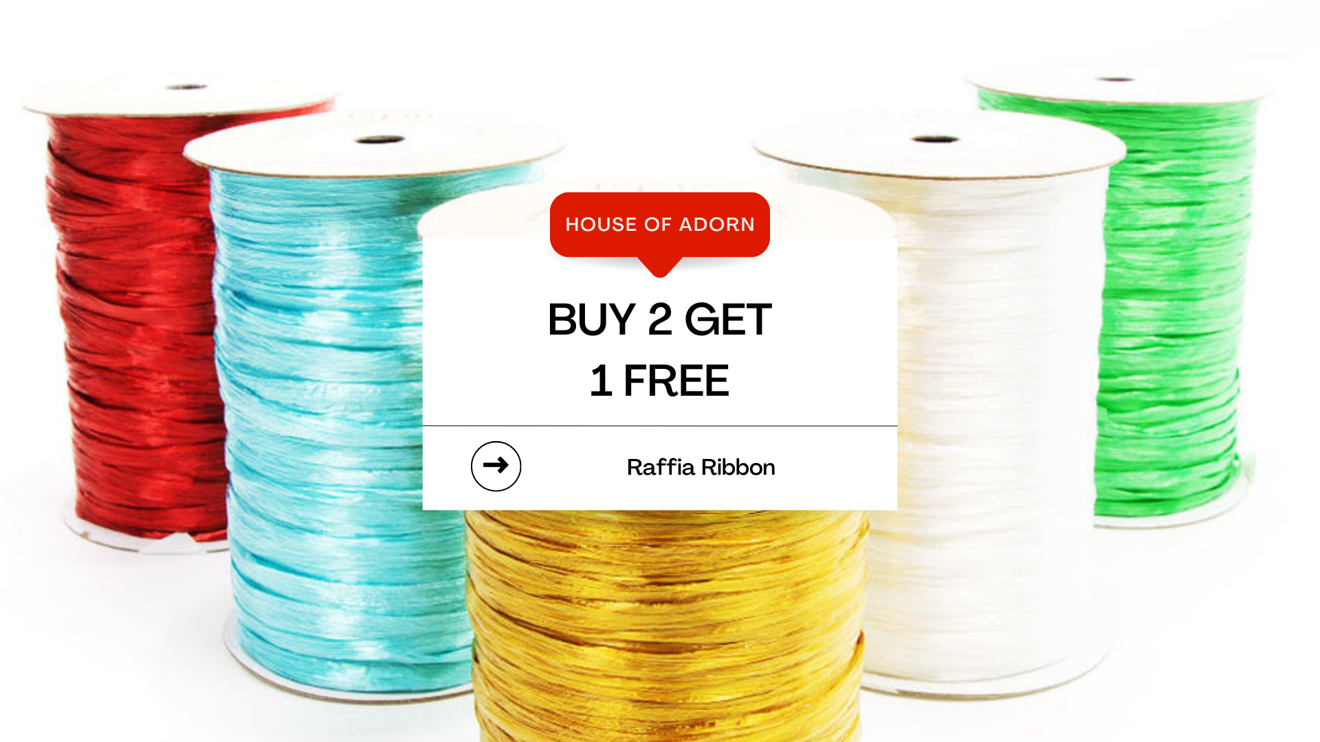Buy 2 Get 1 Free Raffia Ribbon