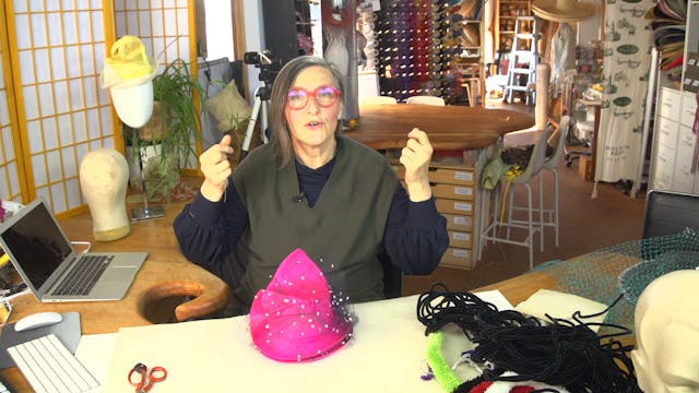 Stitch veiling to a hat