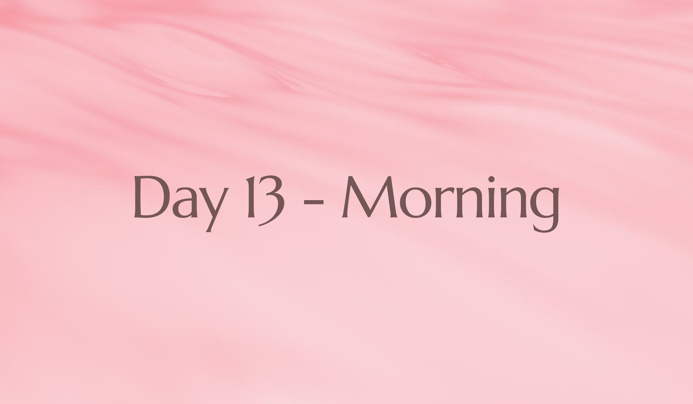 Day 13 - MORNING