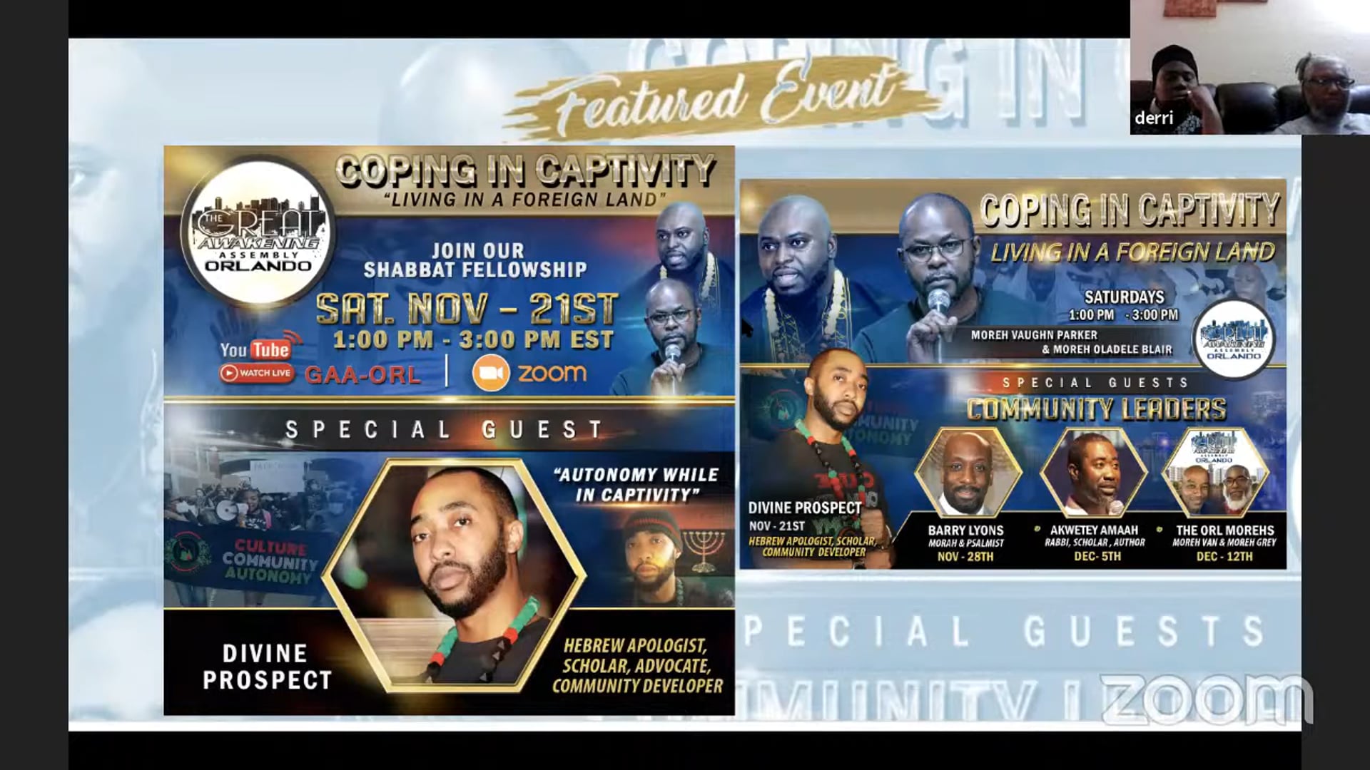 Great Awakening Orlando  Shabbat Fellowship with Divine Prospect