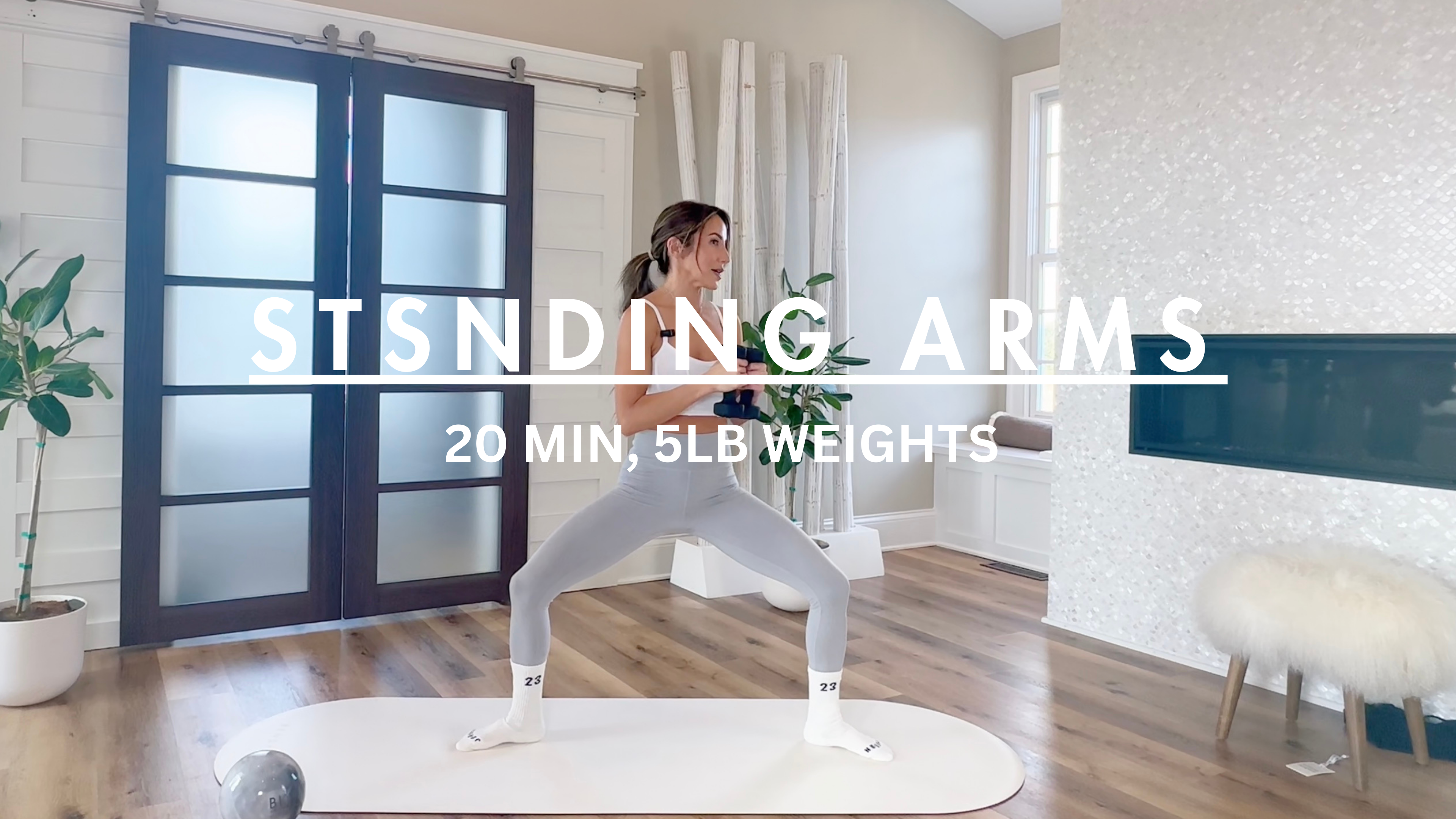 20 MIN: STANDING ARMS W/5LB WEIGHTS