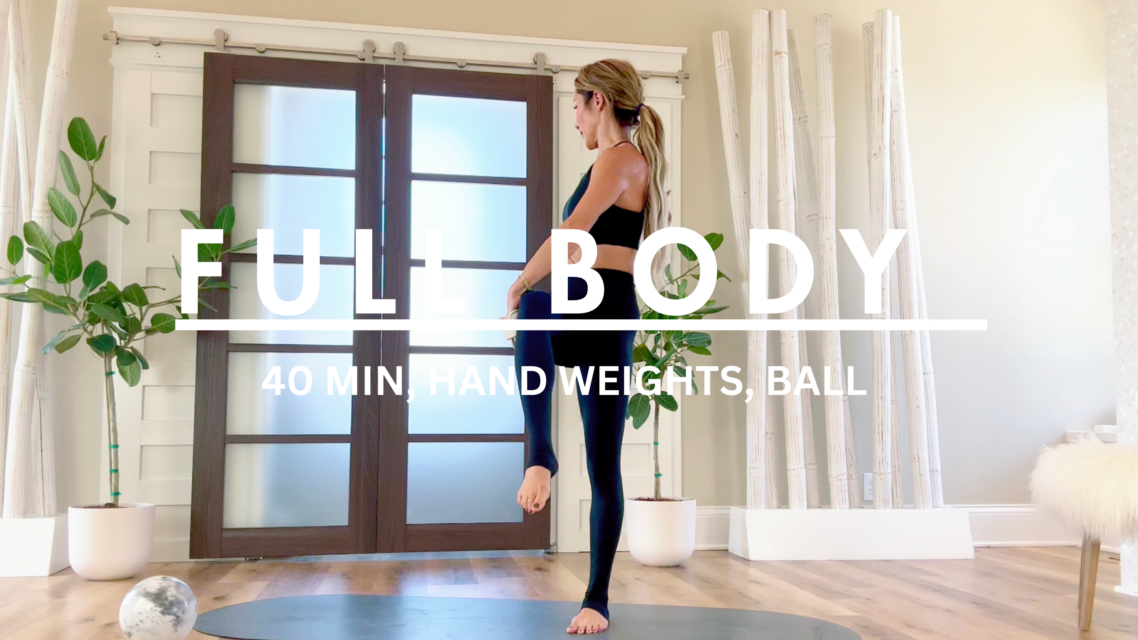 40 MIN: FULL BODY W/BALL & HAND WEIGHTS
