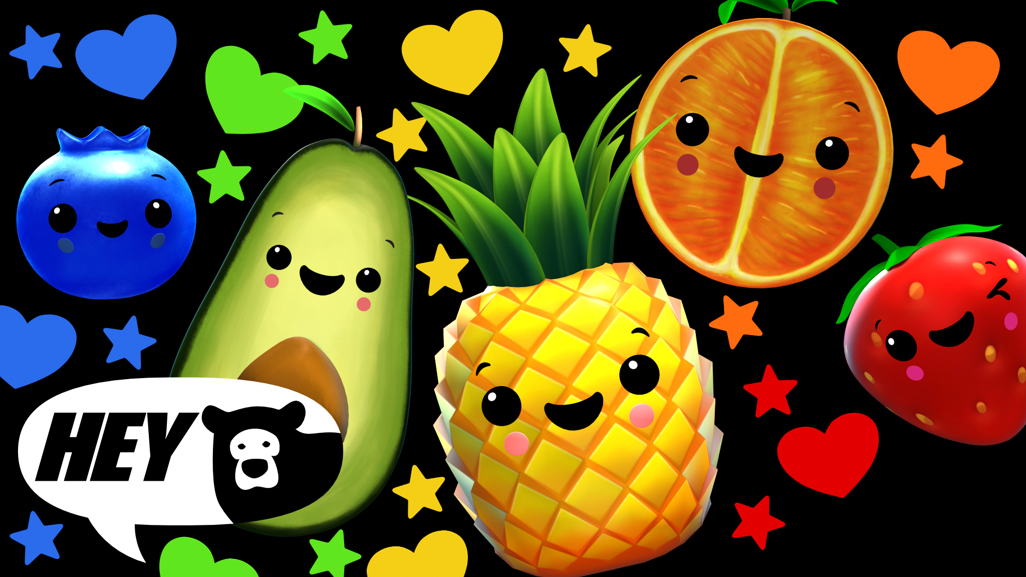 Hey Bear Sensory - Colours and Counting - Dancing Fruit And Veggies!