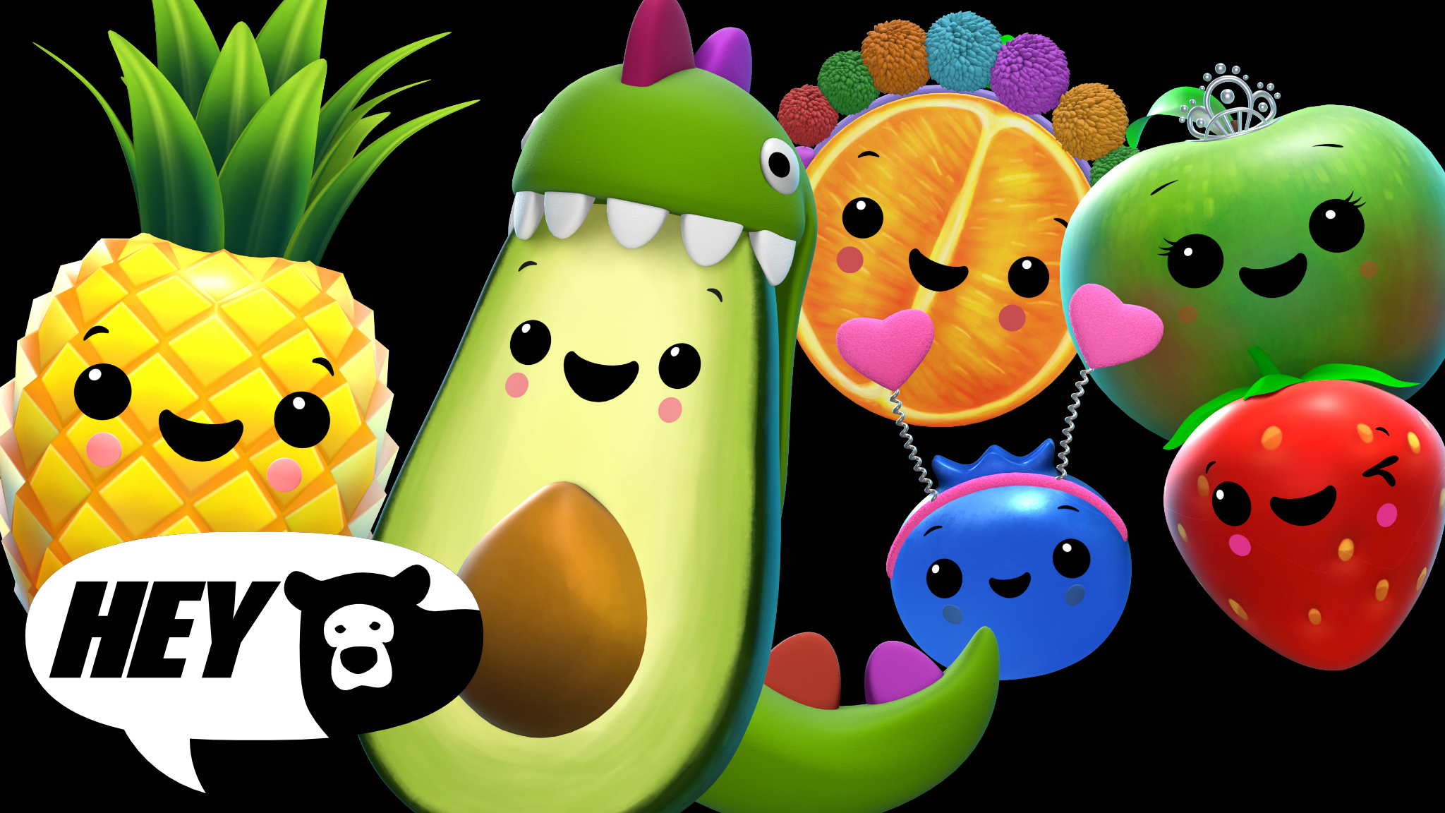 Hey Bear Sensory - Partytime with Avocadosaurus and Friends! - Dance Party!