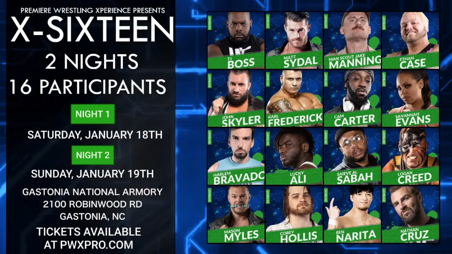 PWX: X16 Tournament 2020 (Night 2)