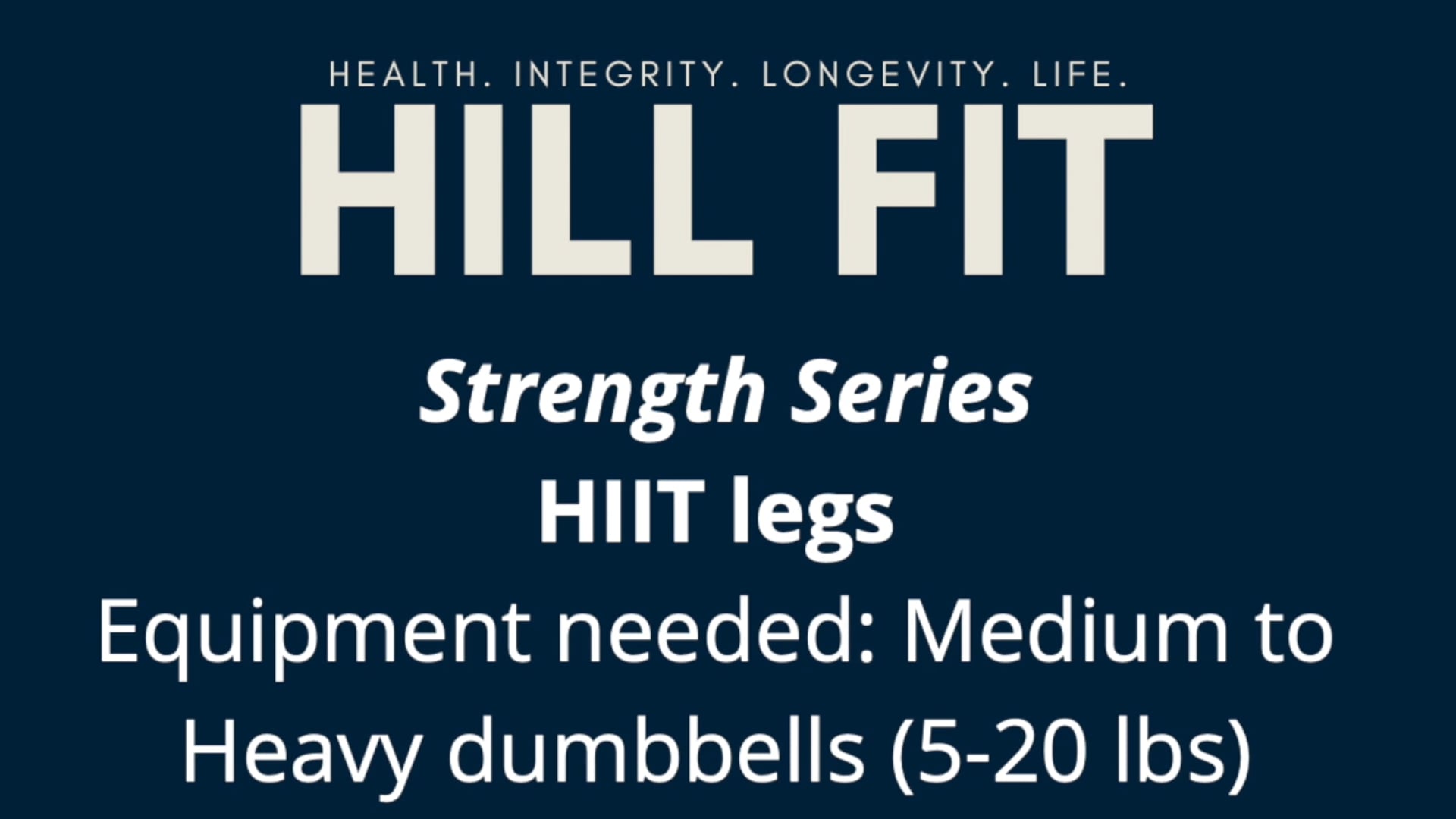 Strength Series: HIIT Legs