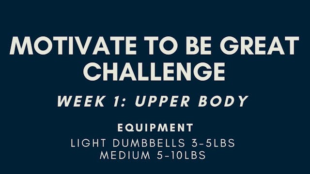 Week 1: Upper Body