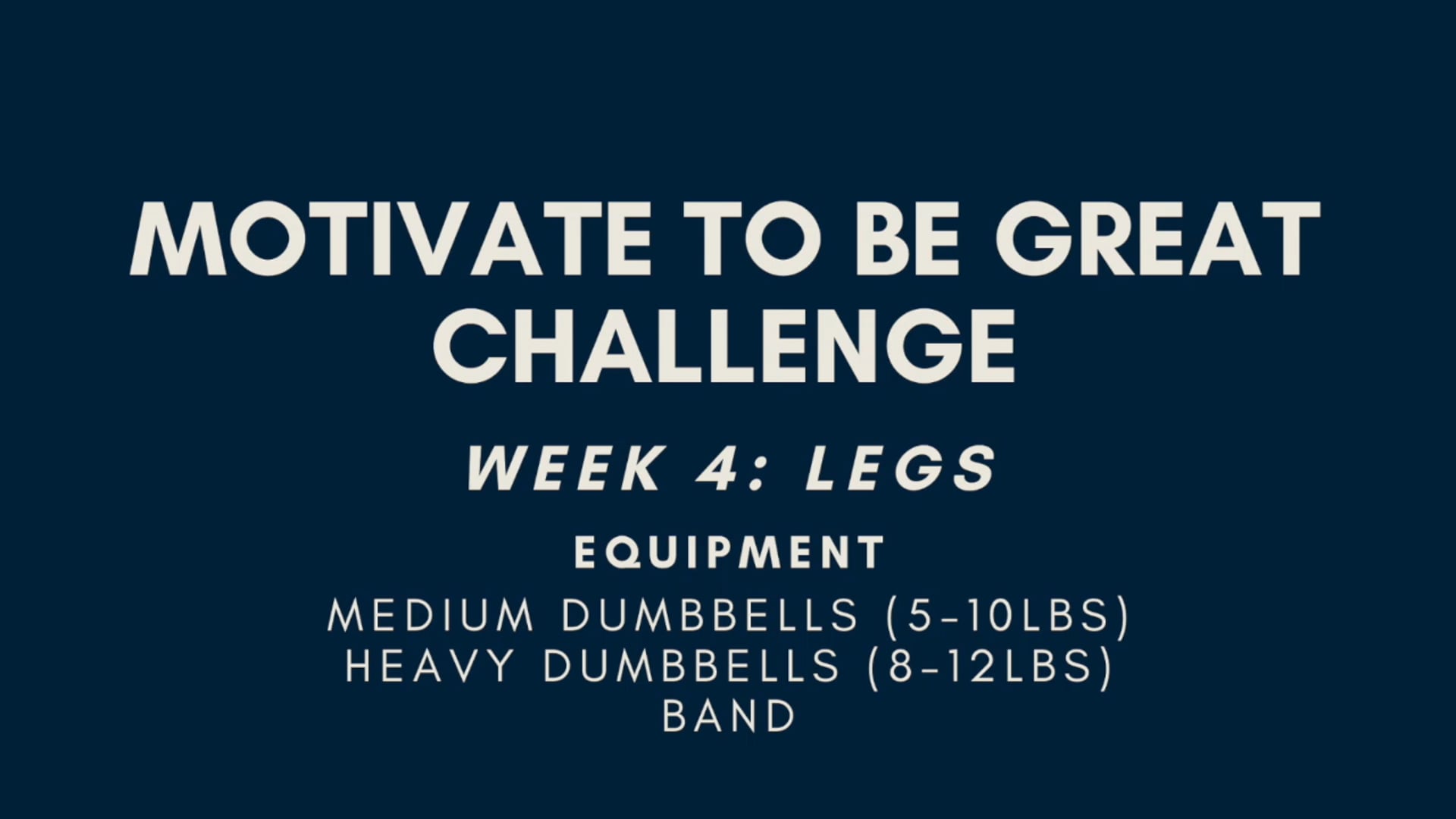 Week 4: Legs