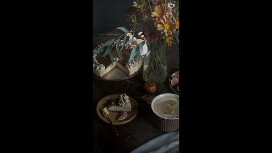 High-Angle Pan of Autumn Table