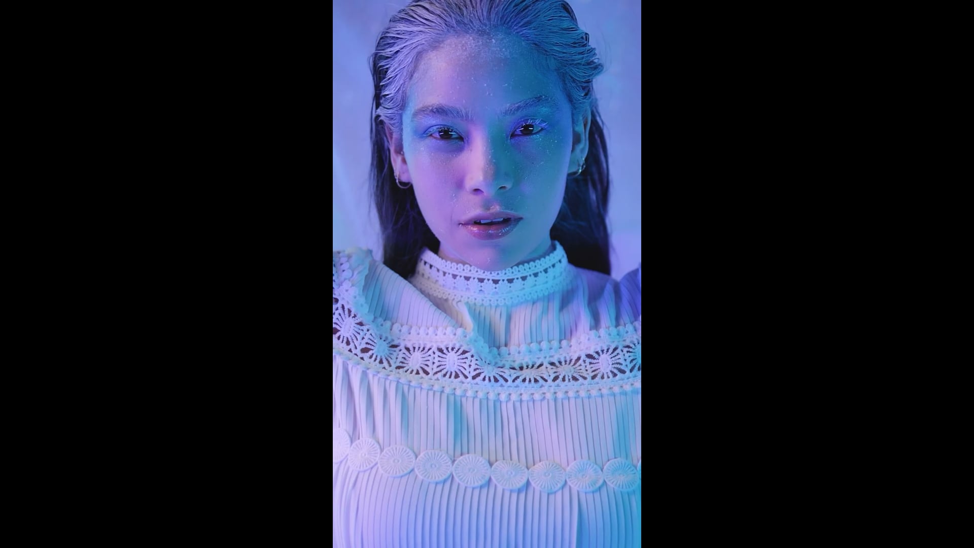 Portrait of a Fashion Woman with Silver Makeup