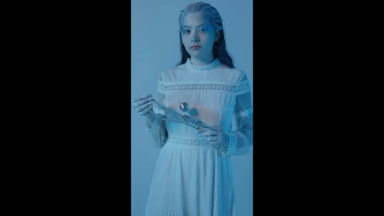 Mysterious Pale Looking Fashion Woman at Winter