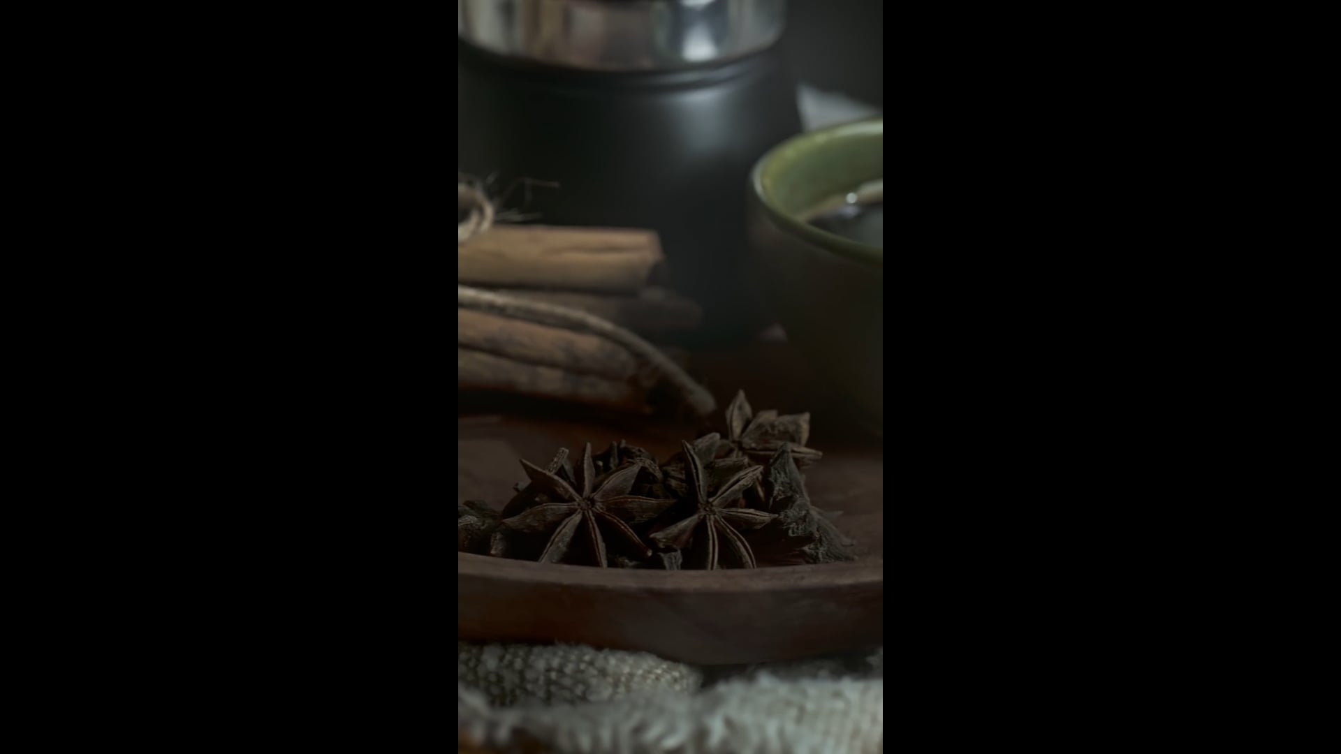 Close-Up Pan from Coffee Tray to Candles