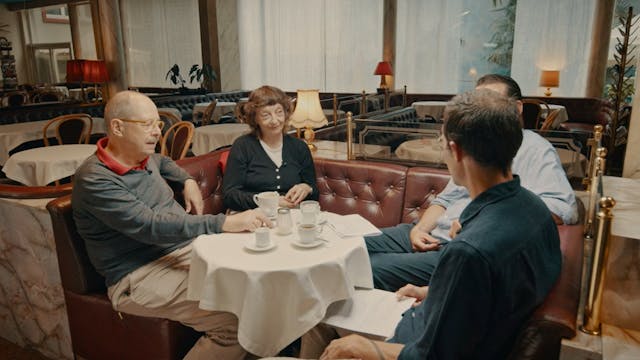 Im Café mit Kaschka Knapkiewicz und Axel Fickert