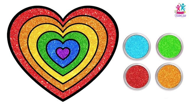 Chiki Art - Glitter Rainbow Heart