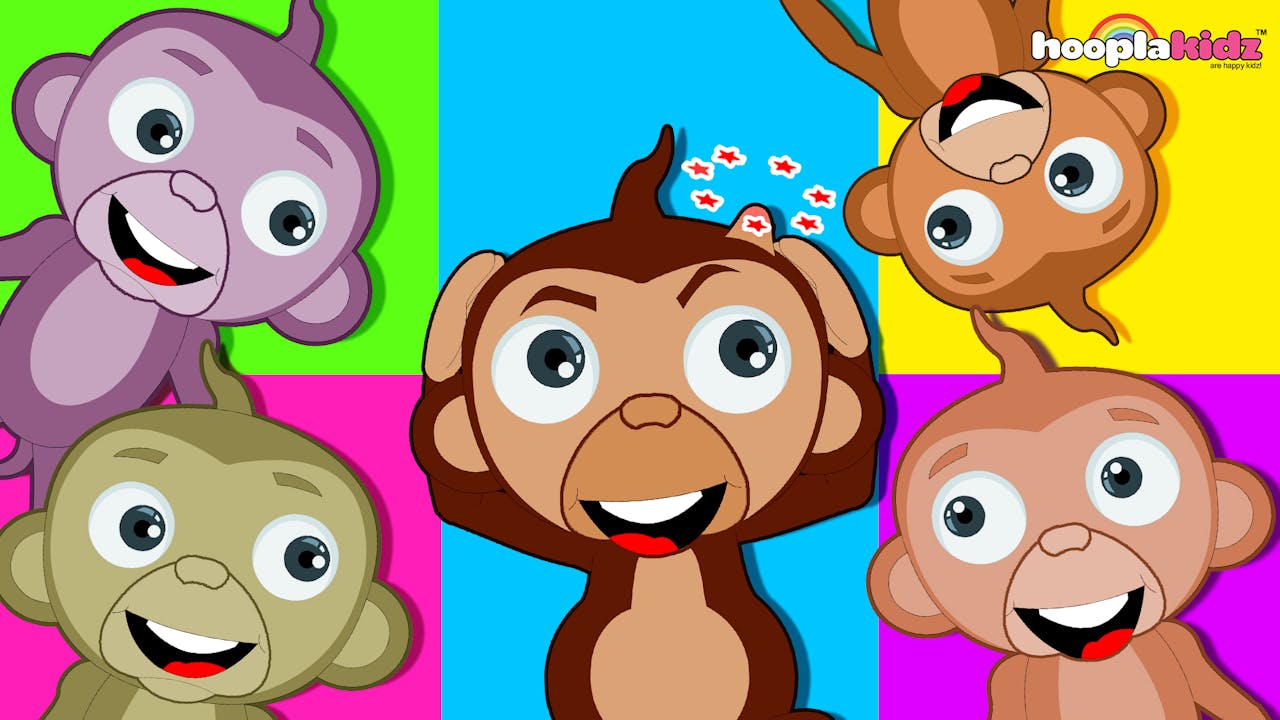 Five Little Monkeys Jumping On The Bed - HooplaKidz Plus - Fun and ...