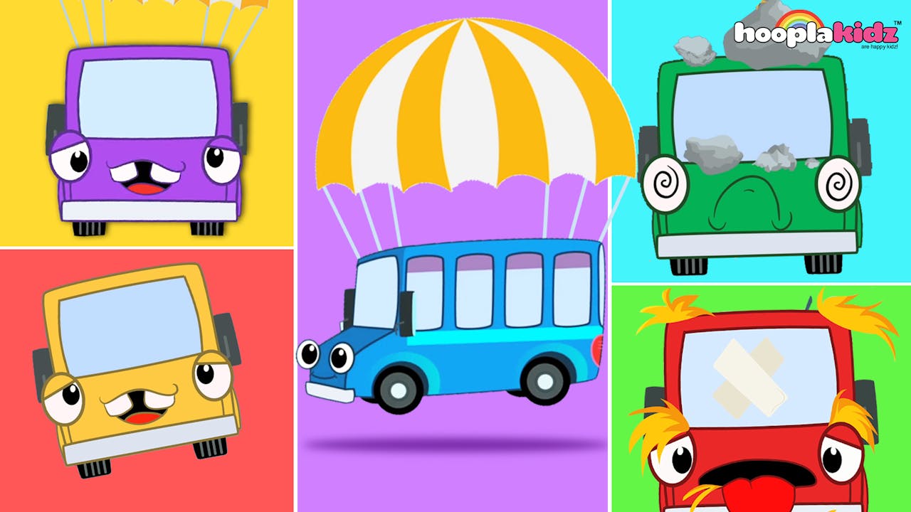 HooplaKidz - 5 Little Buses - HooplaKidz Plus - Fun and Educational Videos