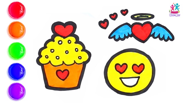 Heart Emojis Coloring & Drawing