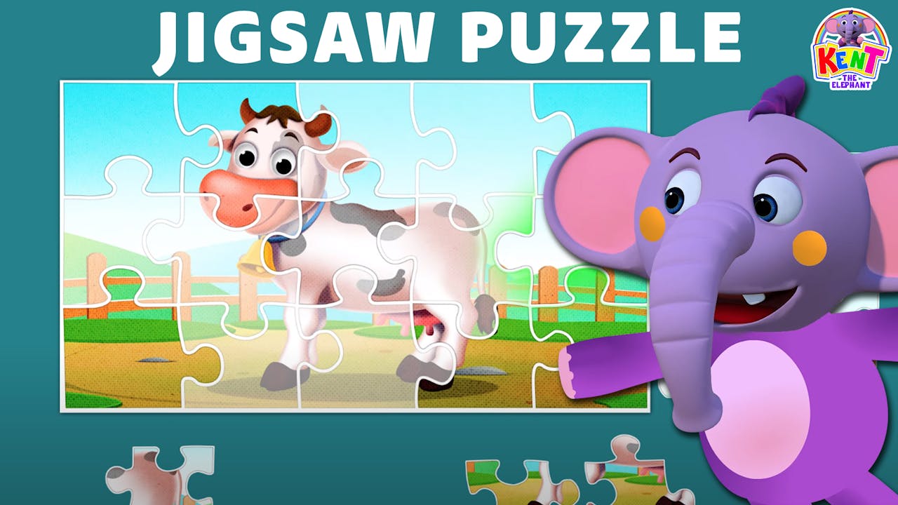 Kent the Elephant Farm Animal Jigsaw puzzle HooplaKidz Plus Fun
