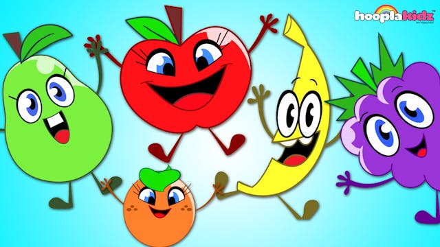 Five Cute Fruits Jumping On The Bed