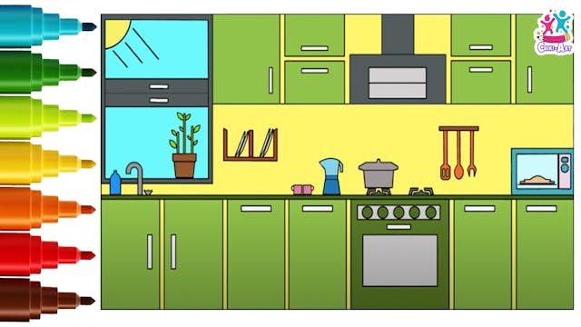 Chiki Art - How to Draw A Kitchen