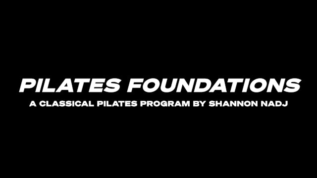 PILATES FOUNDATIONS CALENDAR