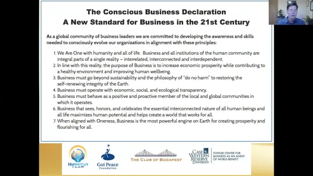 Week 1 Lesson 3 THE CONSCIOUS BUSINESS DECLARATION: