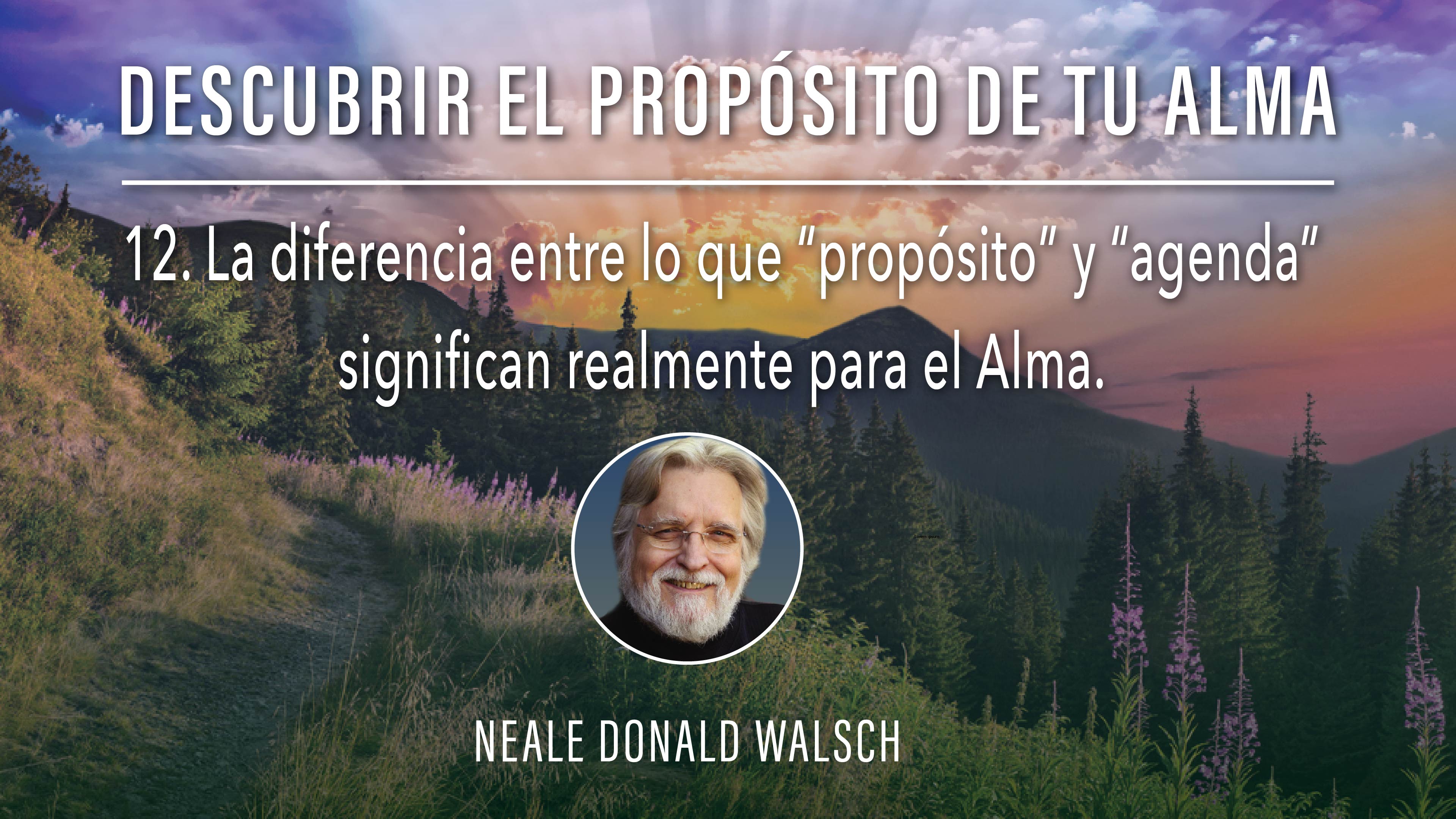 12. La diferencia entre lo que “propósito” y “agenda” significan  para el Alma. 