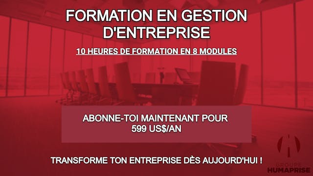 Promo formation en gestion d'entreprise