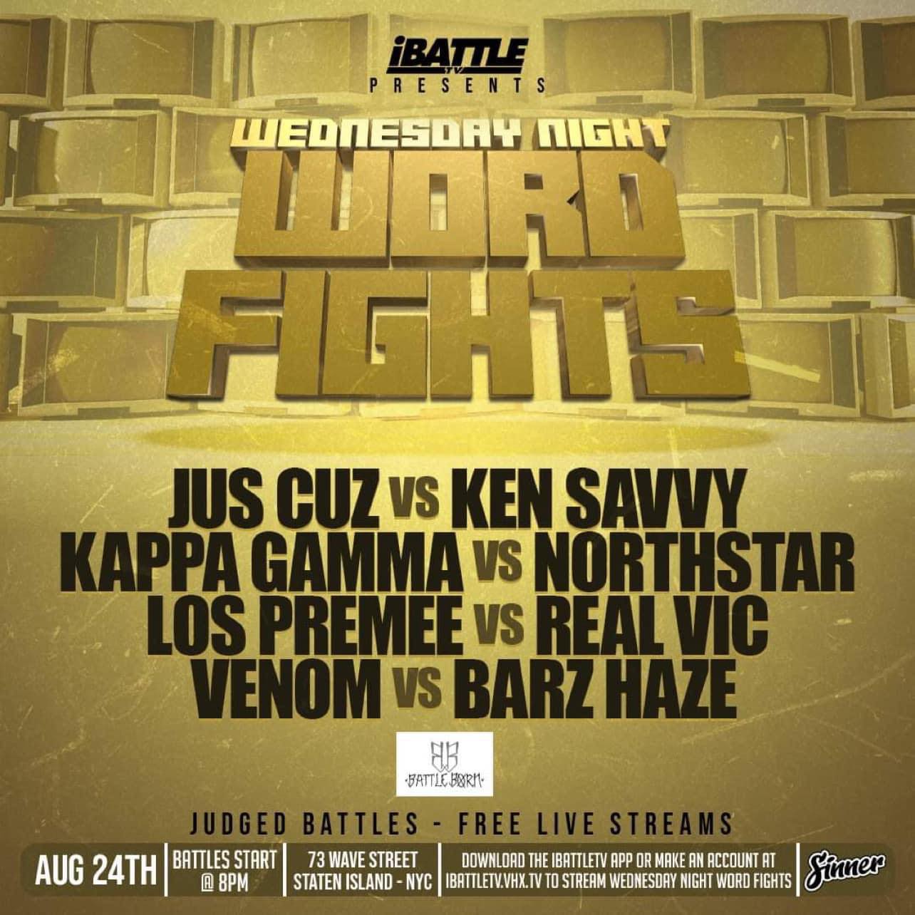 WEDNESDAY NIGHT WORD FIGHTS - 8/24