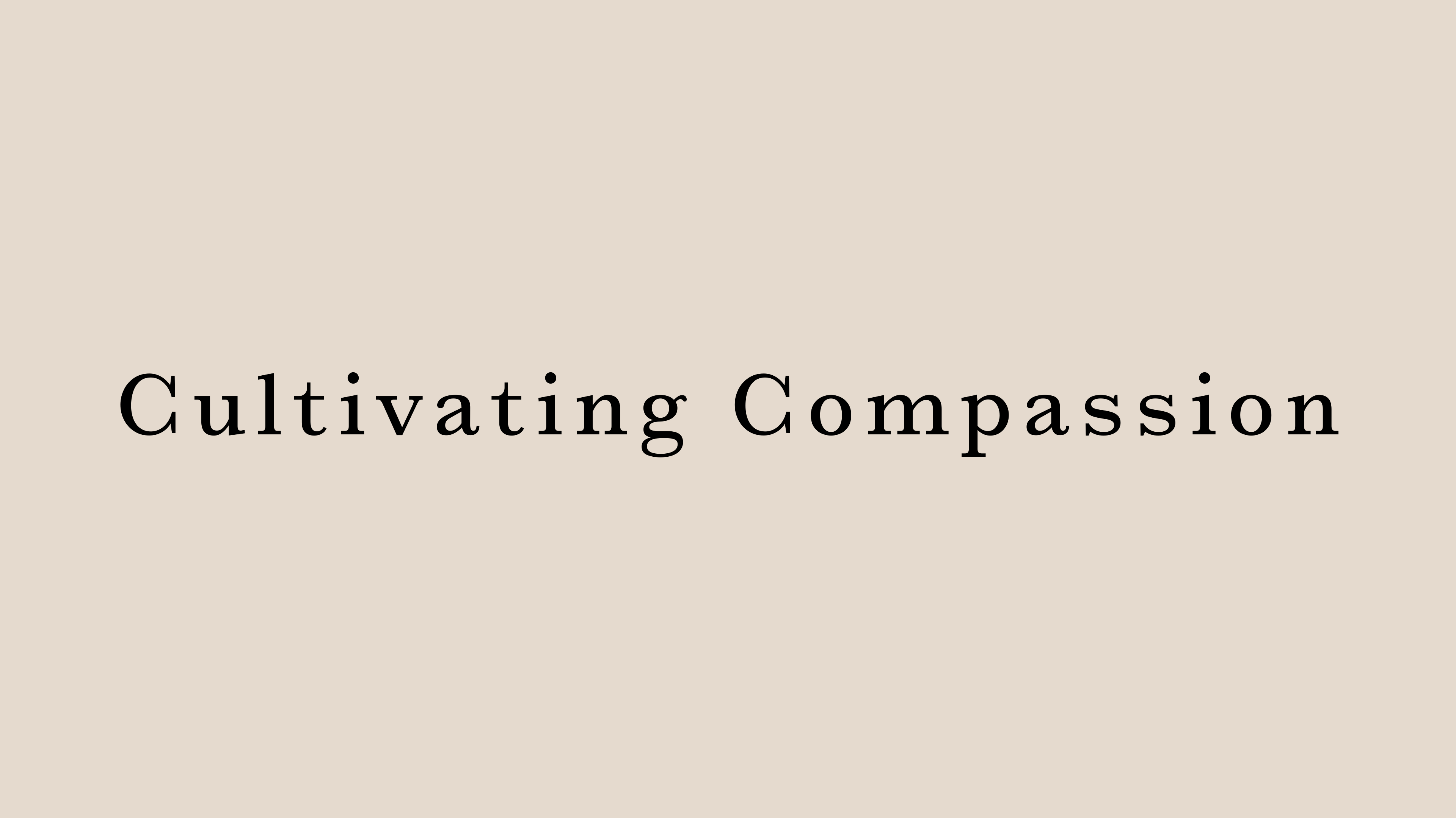 Cultivating Compassion by Juri Ko