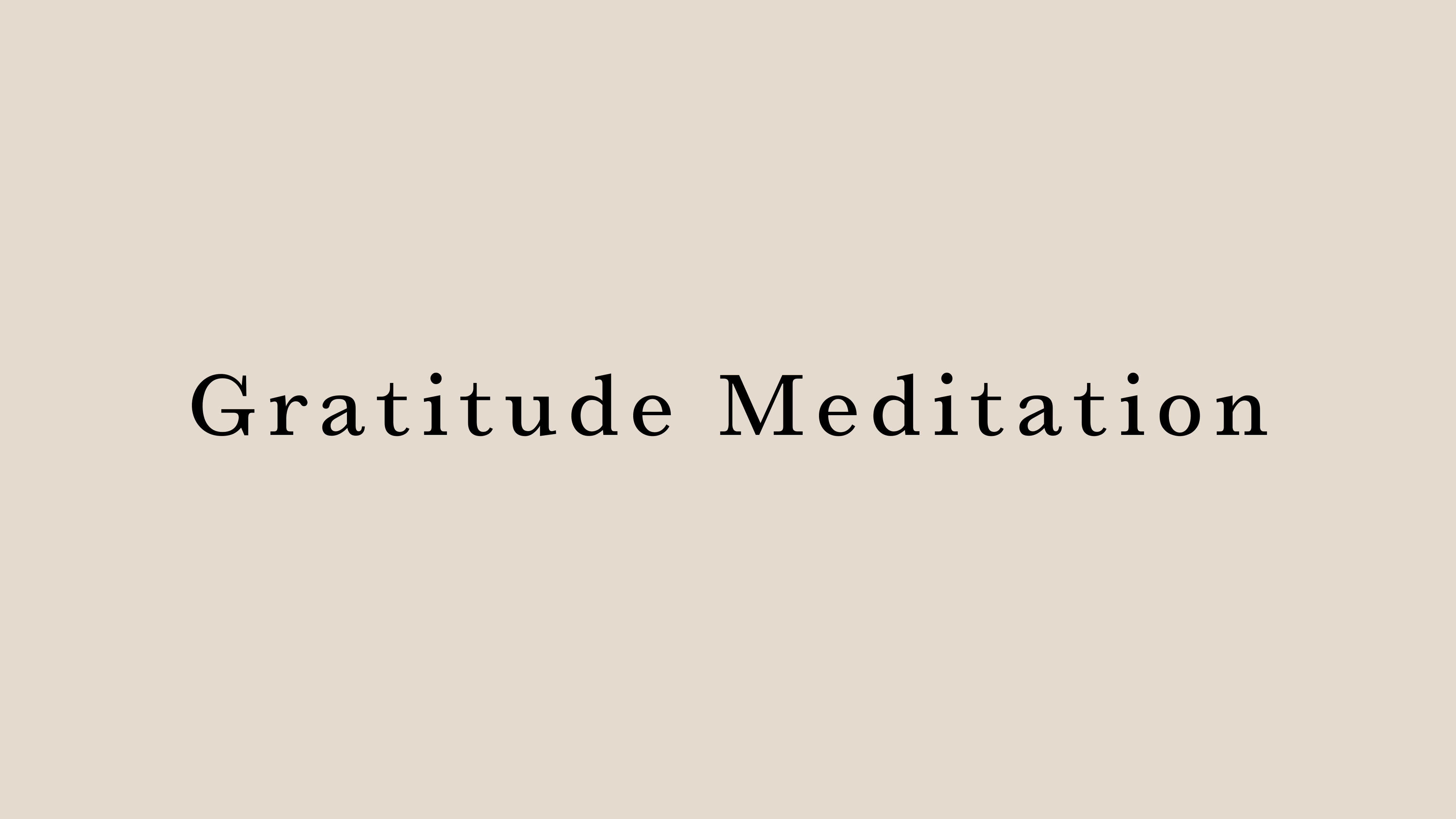Gratitude Meditation by Arisa Iguchi