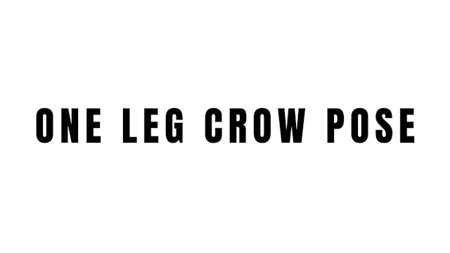 ONE LEG CROW POSE BREAKDOWN