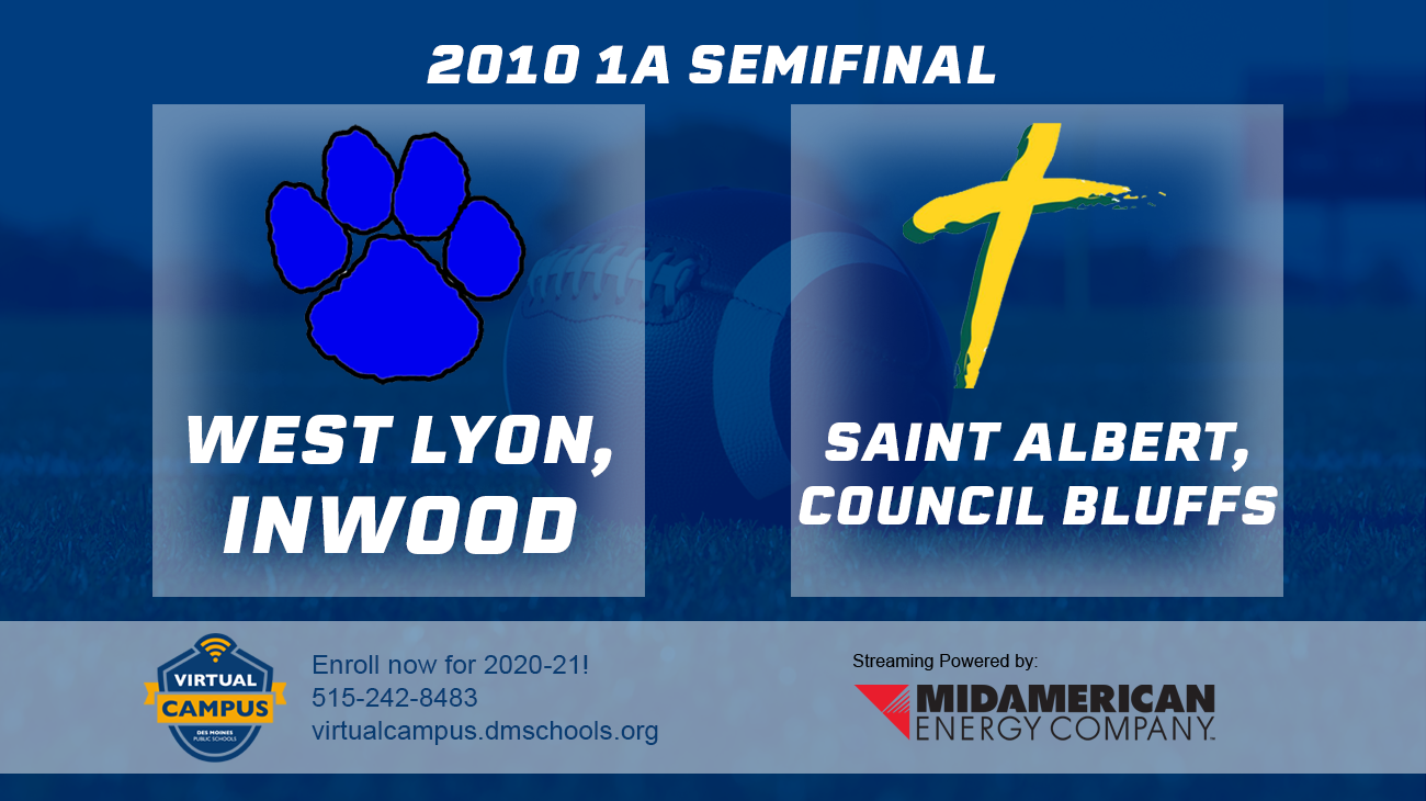 Football: 2010, Class 1A Semifinals - West Lyon vs. St. Albert, CB