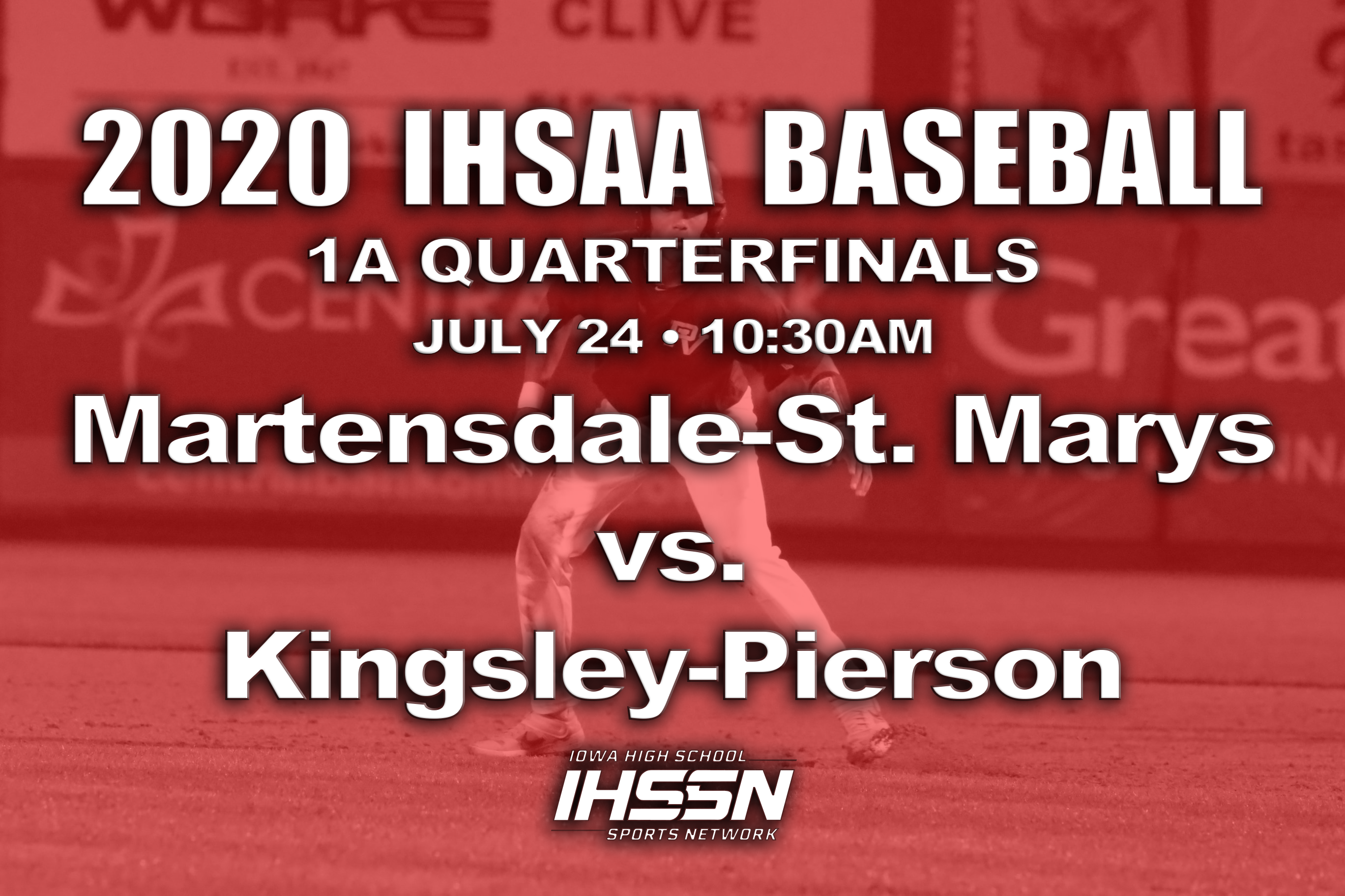 Baseball: 2020, 1A Quarterfinals - Martensdale-St. Marys vs. Kingsley-Pierson