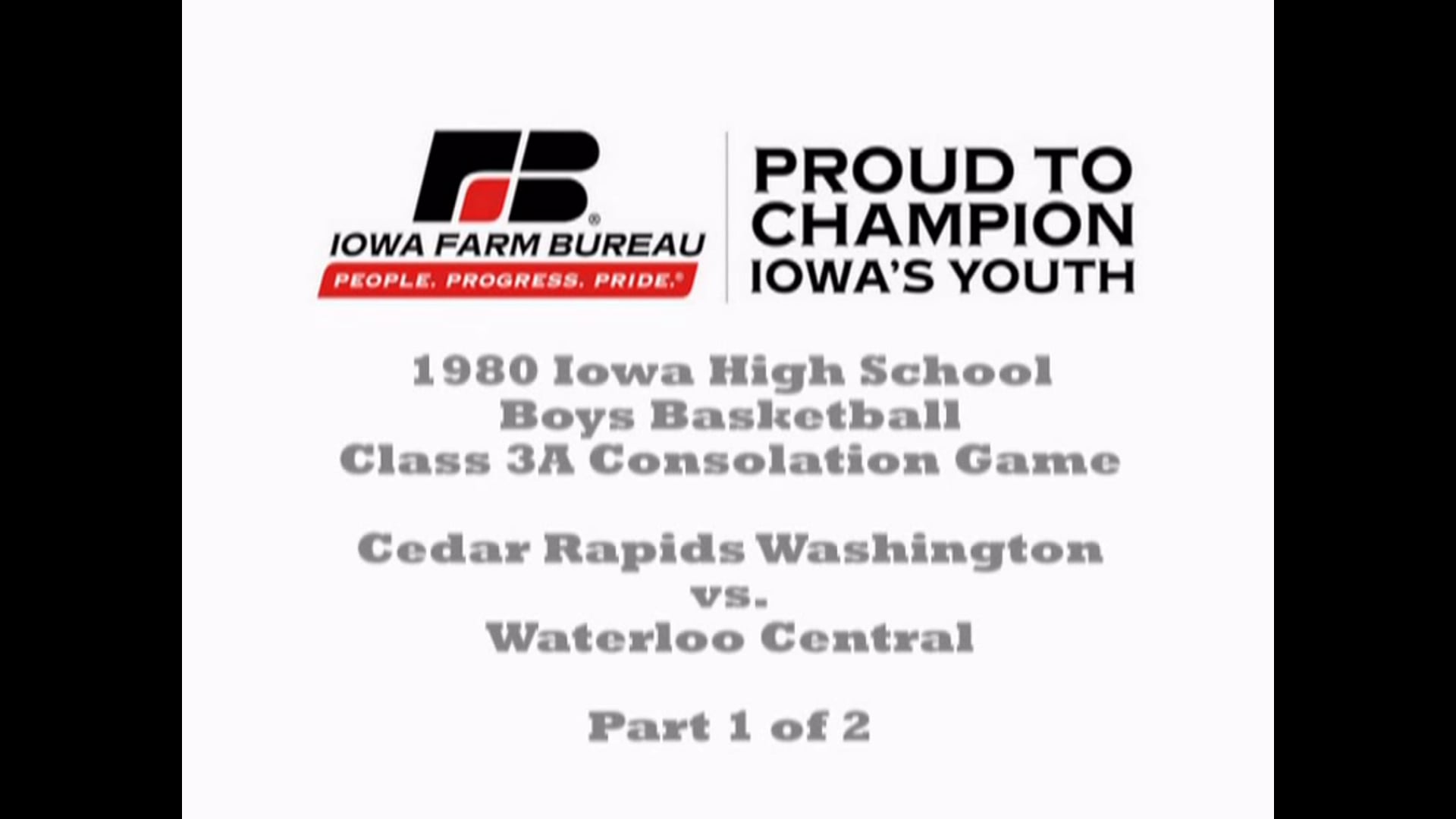 1985 3A Basketball Consolation: CR Washington vs. Waterloo Central, Pt. 1